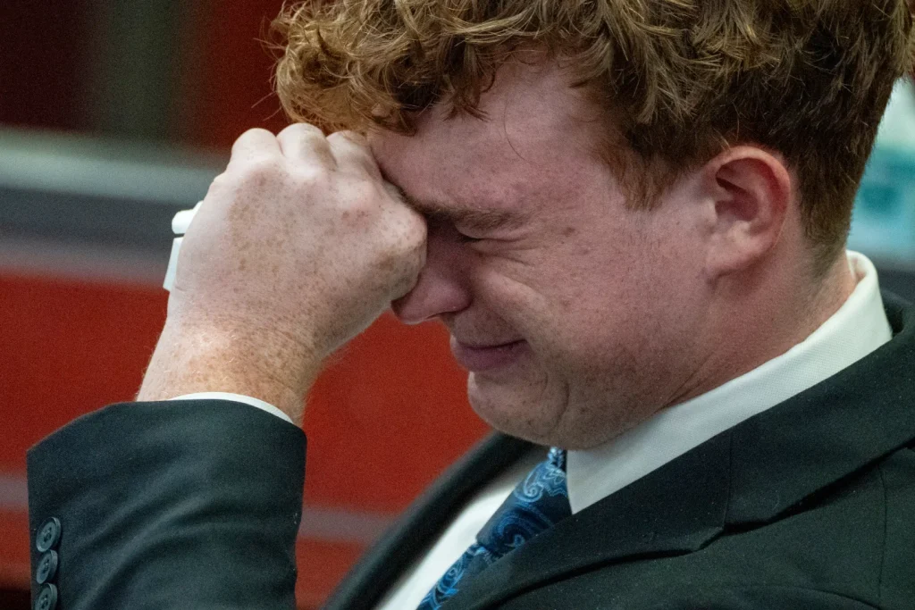 Description: Carter Eslick in Court Hearing.
Caption: Ex-fraternity leader at Arizona university gets jail time after pledge died of alcohol poisoning.